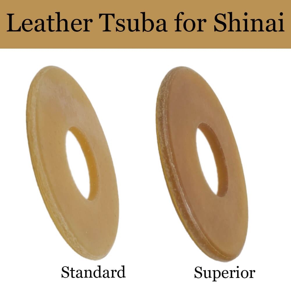 Shinai Round Tsuba made of Extra Rigid leather